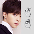 Popular Latest Design Round Stainless Steel Man &woman Stud Korean Style Earring