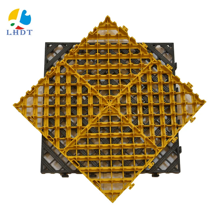 PP Garage Wear-Resistant Interlocking Floor Tile PP Washing Workshop Skid Drainage Plastic Tile 400mm*400mm*30mm