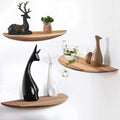 Home Decoration Semi Circle Solid Wood Floating Shelves Living Room Bedroom