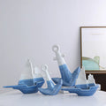 Good Quality Home Table Decoration Seaside Themed White Blue Ceramic Nautical Anchor Ceramic Sailboat for Sale