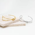 Chris April 316L Stainless Steel Gold Plated Hold Knot Cuff Links Multi Layer Bracelet