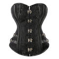 Steampunk Metal Lock Corset Women Outfit Plus Size Black Brown Retro Gothic Gorset Overbust Bustier Top