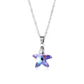 Welwish Wholesale Women Elegant Necklace Jewelry 45cm Stainless Steel Diamond K9 Star Crystal Pendant Necklace