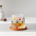 High Transparent Hand Painting Unique Embossed Shot Glass Cups Rotating New Type Whiskey Glasses for Party