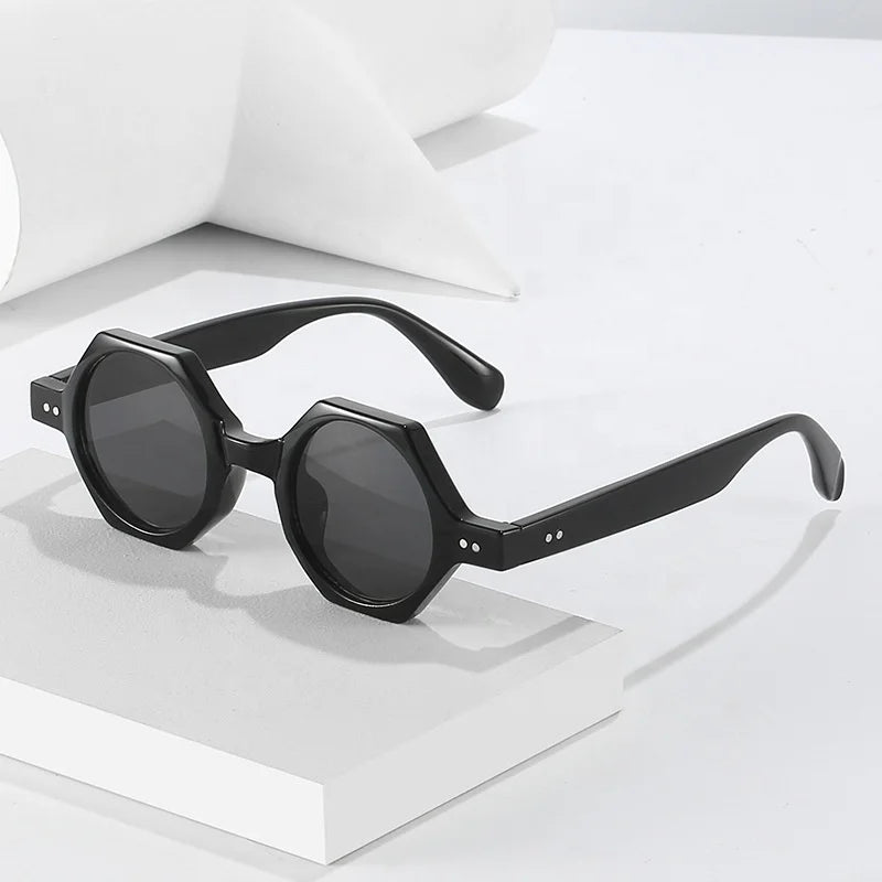 China Factory Hot Selling Sun Glasses Colorful UV400 Lenses Shades Polygonal Trendy Fashion Women Sunglasses Glass