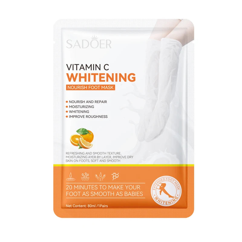 OEM SADOER Foot Membrane Nourishing Vitamin C Niacinamide Smooth Tender Skin Exfoliate Foot Mask