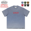 285G Oversized Vintage Tshirt Short Sleeve Blank Wash T-shirt Unisex Custom Logo Plain Mens Acid Washed Tshirts