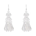 Silver Plated Flower Women Dangle Earrings Baroque Elegant Flower Alloy Hollow Girls Earrings