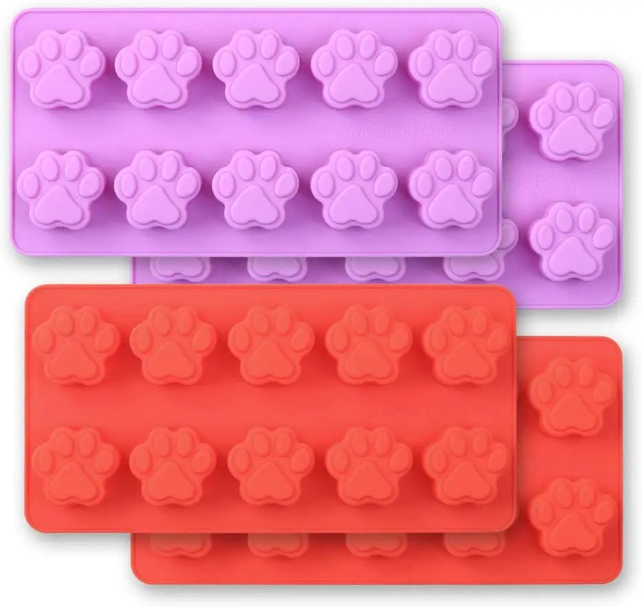 Food Grade Silicone Dog Paw Mold 10 Cavity for Chocolate Candy Cake Pudding Jelly-Cake Tools
