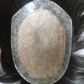 LONGGOR Natural Straight Indian Remy Human Hair Silk Base Men Toupee Hair Remplacement