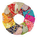 10.5*10.5cm Luxury Satin Handmade Embroidery Jewelry Pouches with Drawstring for Travel Packaging and Gifts