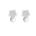 2025 Fashion Square Crystal Snowflake Pearl Luxury Earrings for Women