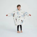 China Factory Children Hoodie Blanket With Pockets and Sleeves Sweatshirt Blanket for Kids Sherpa Wearable Blanket Hoodie Kids