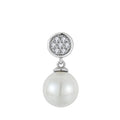 925 Sterling Silver Classic Design Circle Shimmering Pearl Pendant Jewelry for Women