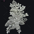 WHD-095   Bling Bling Handmade 3d Appliques Silver Rhinestone Patches Garment Accessories
