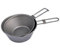 Eco Friendly Lightweight Titanium Salad Bowl Luxury Serving Noodle Bowl With Folding Handle for Outdoor Camping
