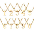 EManco Wholesale Stainless Steel DIY Digits Charms Gold Color Necklace Pendants Jewelry Making Accessories