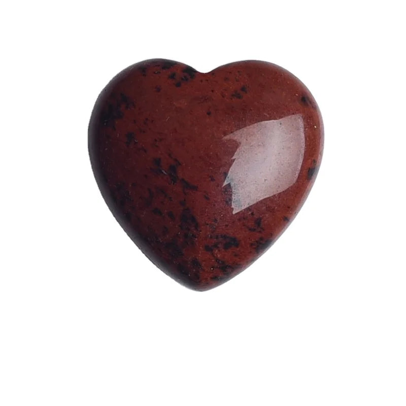 HZ Wholesale Red Obsidian Heart Gemstone Heart Crystal Healing Stones hand polished hand made sun shine For Massage