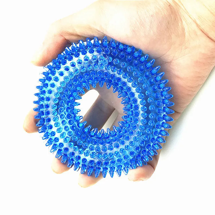 Stocked Ball Thorn Chew Teeth Cleaning Rubber Dog Toy
