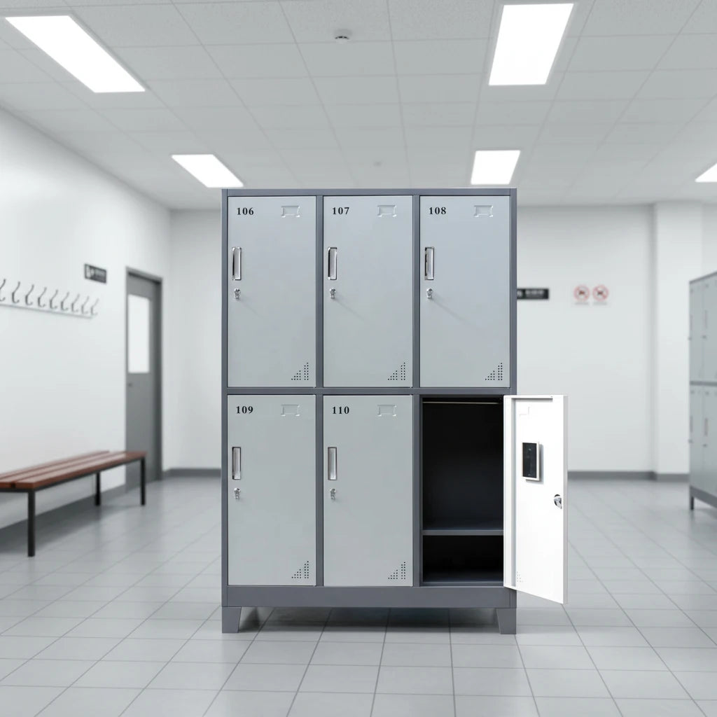 Health and Safety Cabinets 6-door Employee Health and Safety Clothing Wardrobe with 6 Door Metal Locker