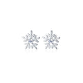925 Sterling Silver Snowflake Shape Cubic Zirconia Earings Fashion Snow Flake Studs Earrings Jewelry for Women