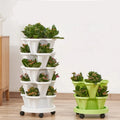 4 Planting Space Flowershape Stackable Plastic Strawberry Vertical Gardening Tower Pots