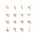 ZUOLA Custom Titanium Zircon Earrings Nose Labret butterfly Flower Ear Cartilage  Body Piercing Jewelry
