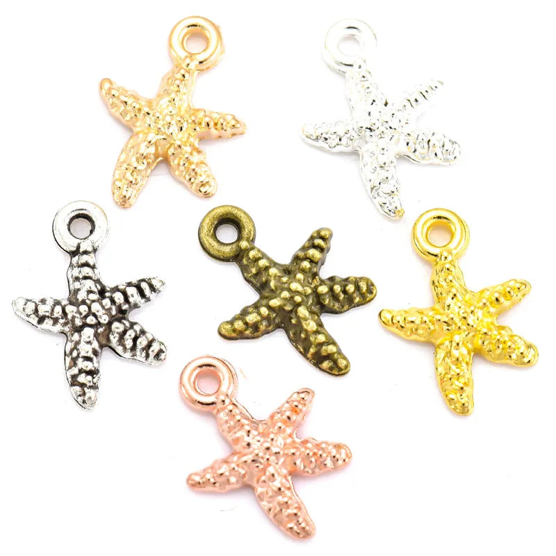 YuenZ 200jpcs/bag Starfish Charm Funny Marine Life Starfish Pendant for Women DIY Making Fancy Jewelry Accessories 11*9mm D7147