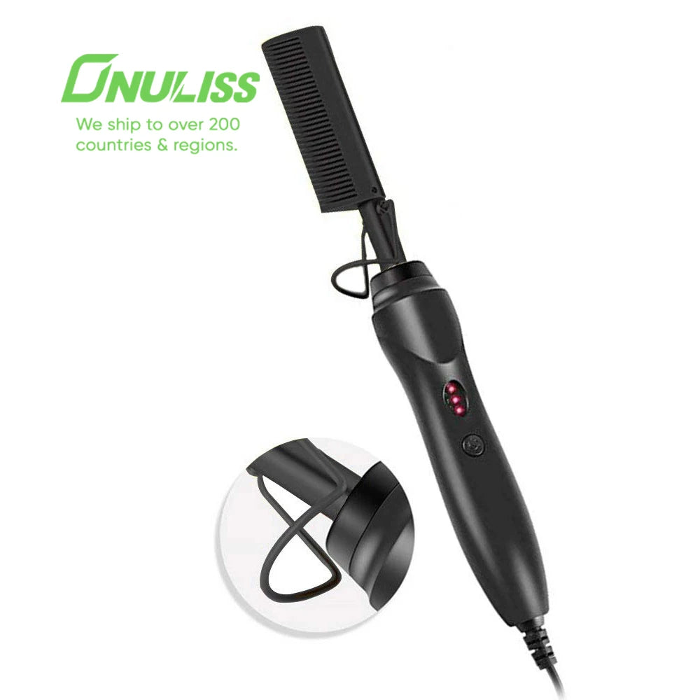Custom Electric Digital Peine Caliente Hair Straightener Peigne Chaud 500F Hot Comb
