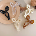 Glitter Big Hair Clips Non Slip for Women Claw Clamp Hairgrip Temperament Bow Clear Large Claw Clip for Thick Hair
