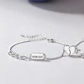 925 Pure Silver Simple Korean-style Magnetic Couple's Pair Ring Bracelet Suitable for Weddings Parties and Valentine's Day.