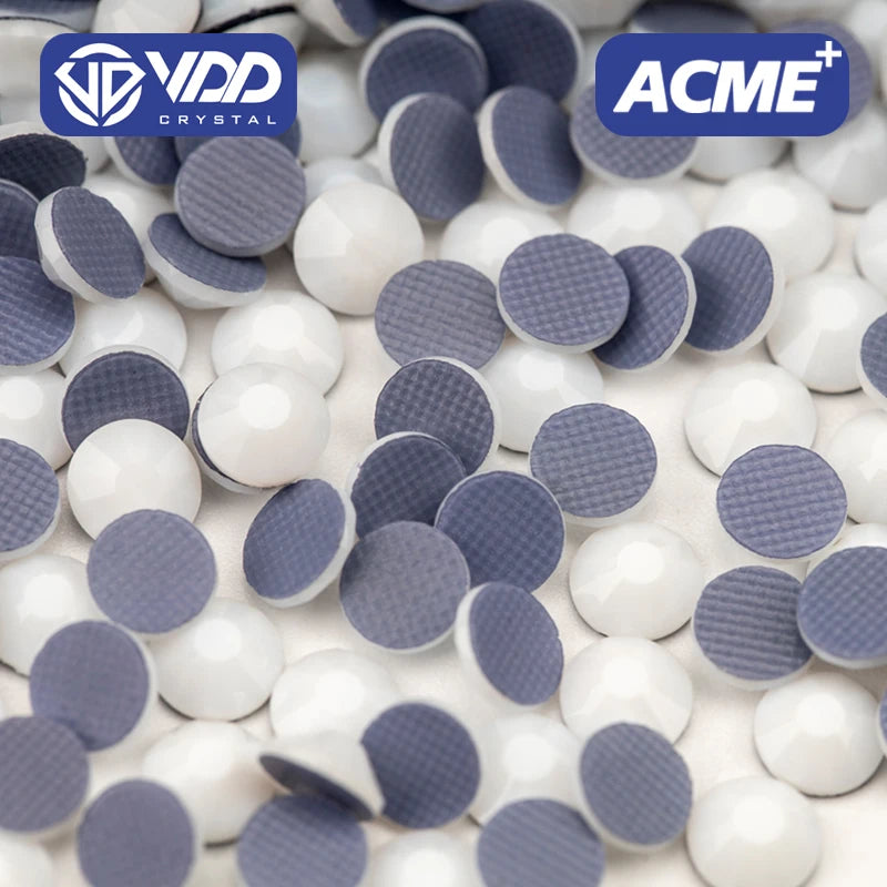 VDD 048 Chalk White ACME Top Quality Hot-Fix Glass Rhinestones Crystal Flatback Glitter Stones for Garment Wedding Dress