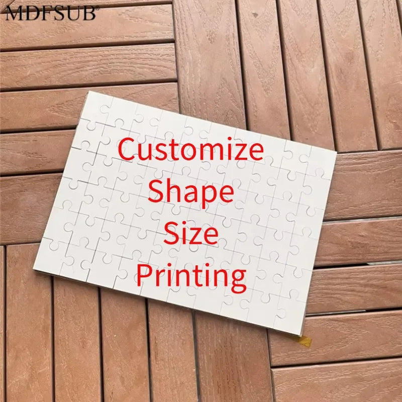 MDFSUB Painted 60-Piece 3mm Eco-Friendly Sublimation MDF Puzzle Blank Wooden Jigsaw Puzzle for Children and Adults