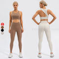 Wholesale Custom Women 2 Piece Sets Women Active Clothing Spring Summer High Waist Gym Leggings Yoga Outfit Two Piece Sets