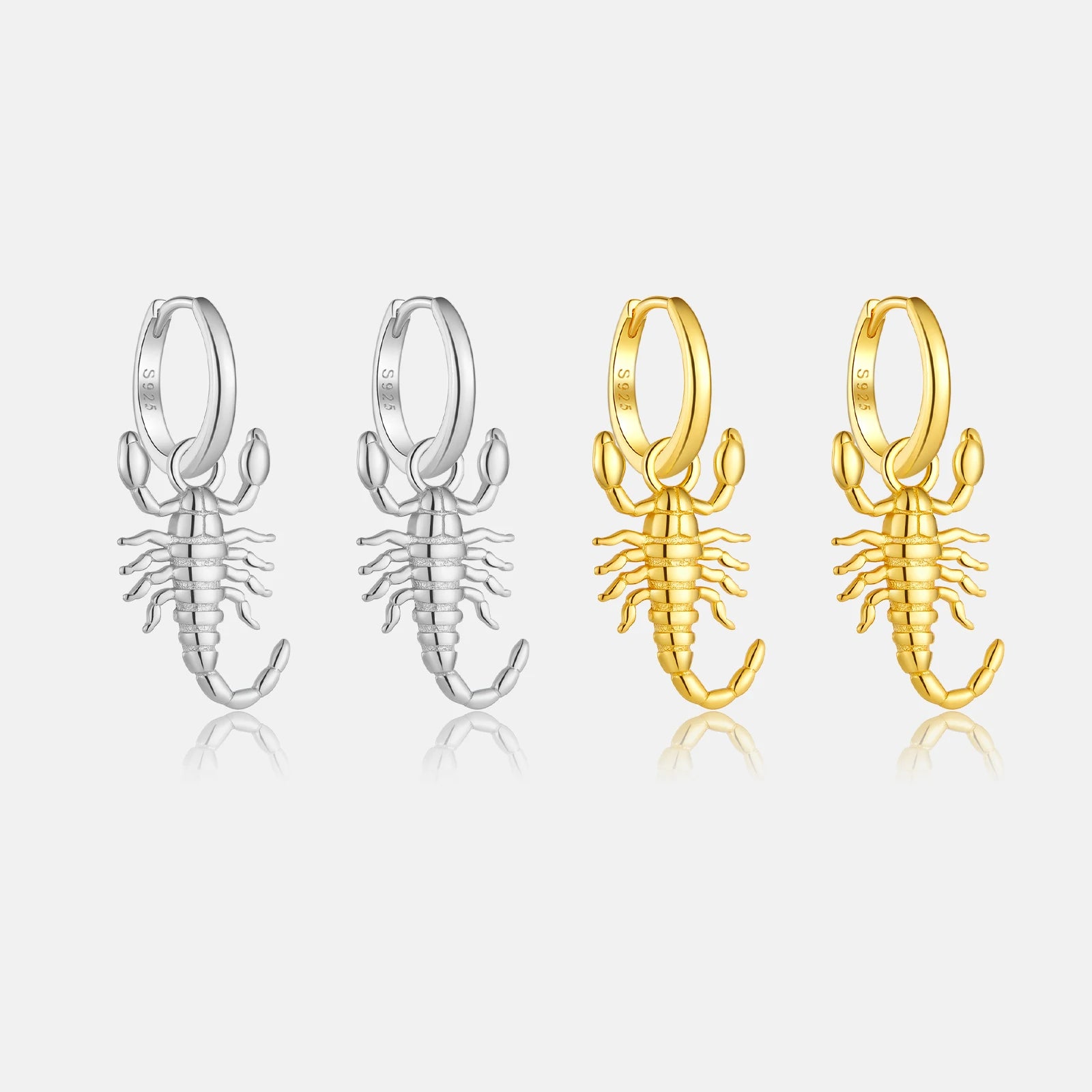 FUAMAY Fashion Jewelry Aretes 925 Sterling Silver Animal Earrings Hoop Scorpion Earrings