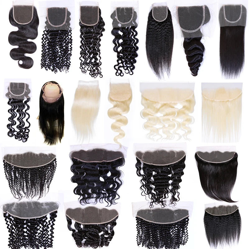 Preplucked Human Hair Lace Closure 4x4 5x5 Lace Frontal 13x4 13x6 All Size Lace Closure Straight Body With Baby Hair