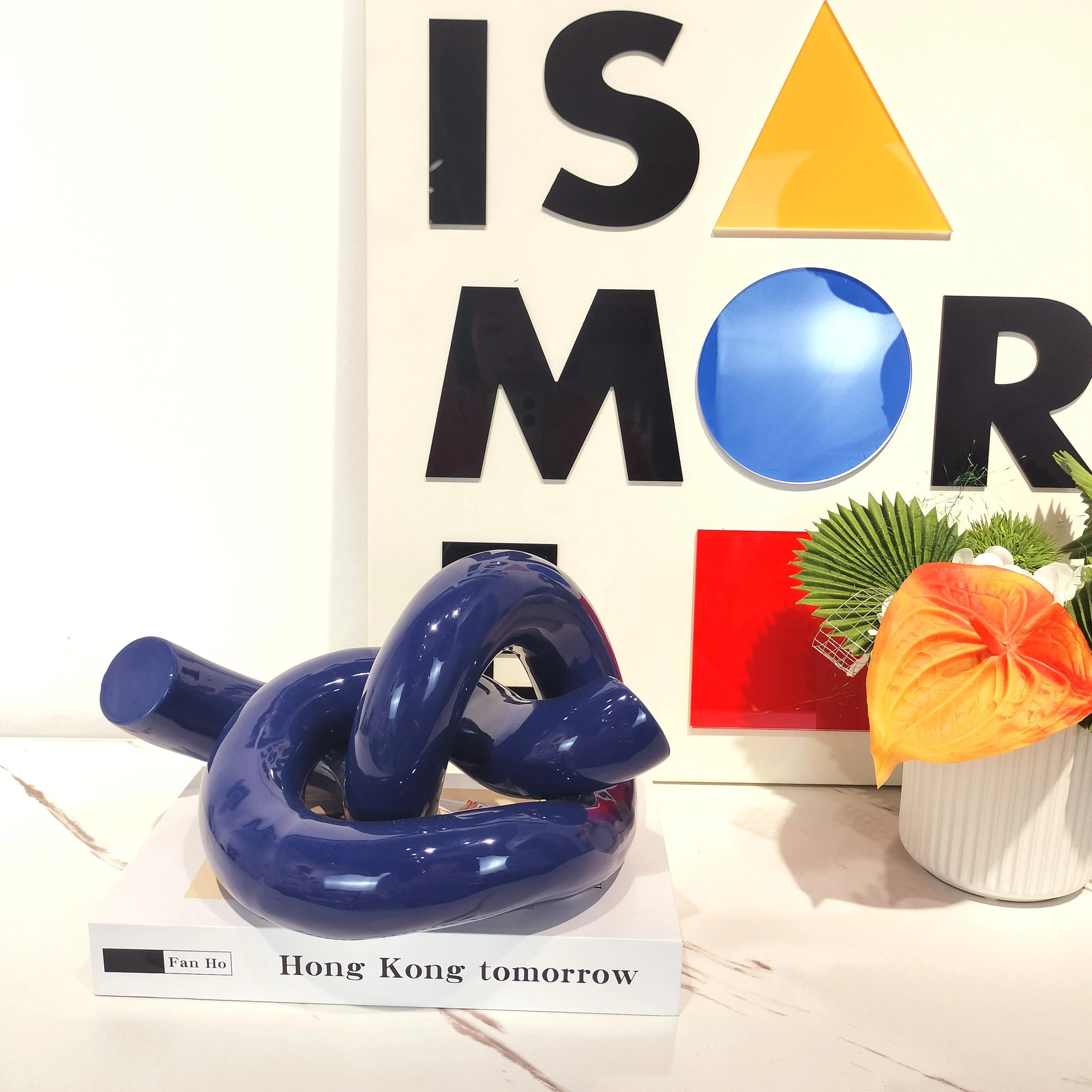 Factory Wholesale Modern Simple Home Decoration Interior Decoration Ceramic Knot Ornaments Home Luxury Decor Accessories
