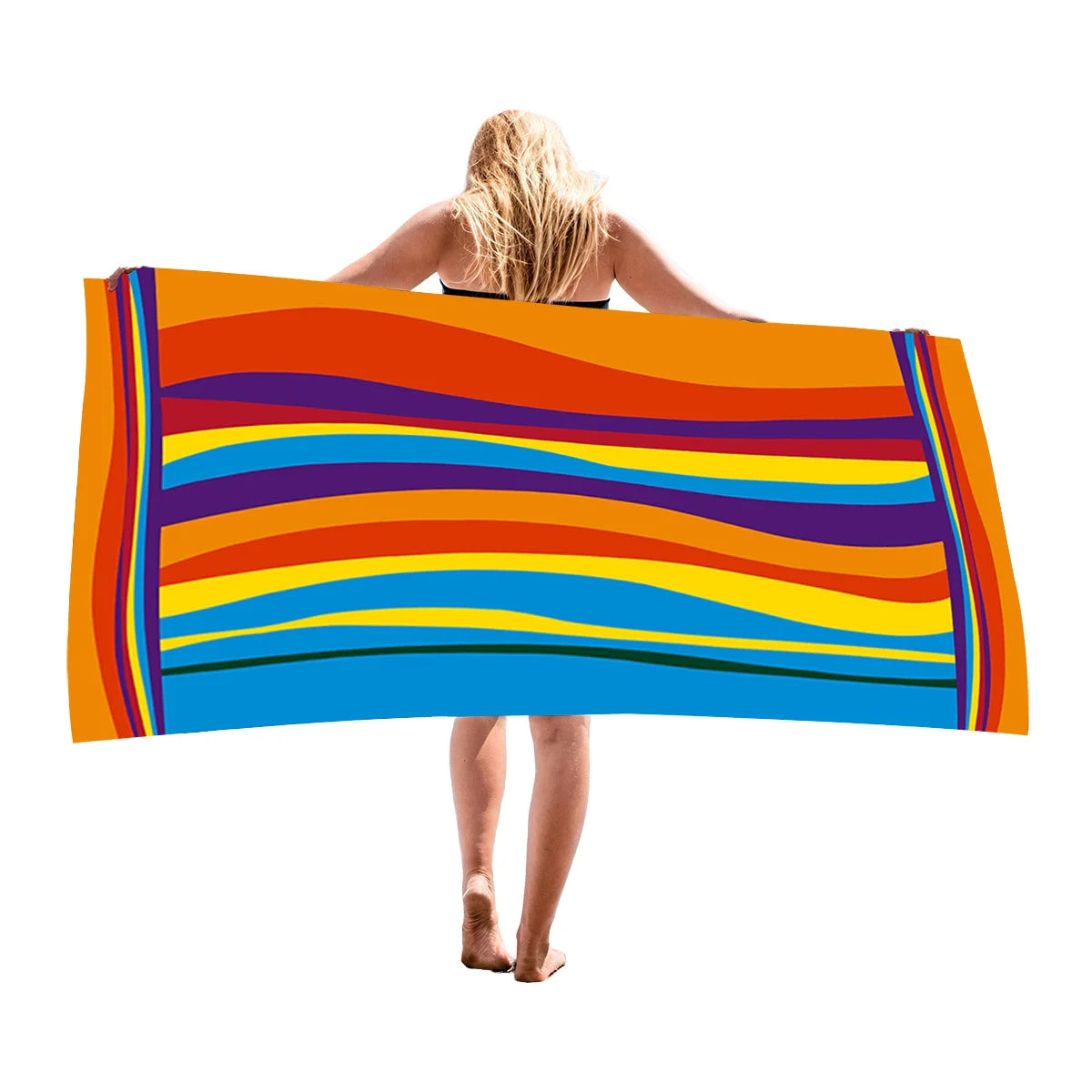 Quick-Drying Microfiber Linen Printed Tropical Cartoon Beach Towel Premium Quality for Outdoor Adventures