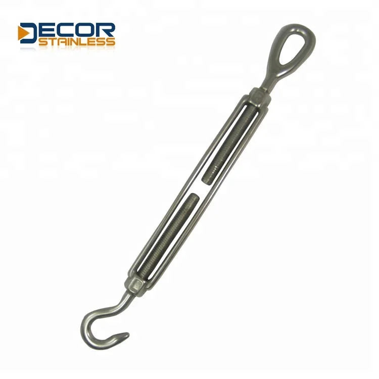 Competitive Price Hardware Open Body Turnbuckle Hook/Eye (US Type) End Fitting Industrial and Marine Rigging Aplications