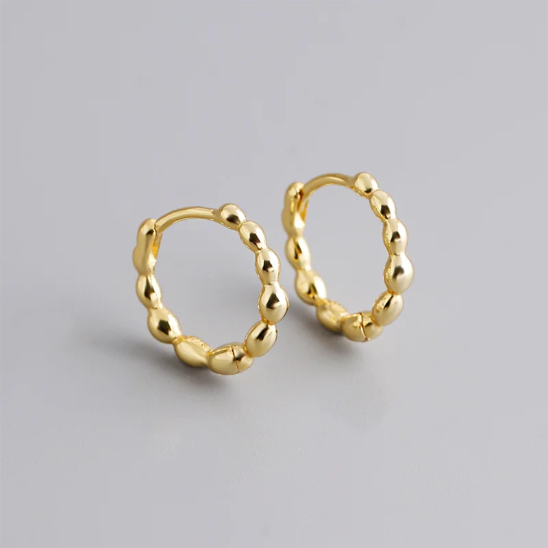 Wholesale 925 Sterling Silver Minimalist Chic Fashionable Elegant Chic Beans Closet Hoop for Women's Party Trendy Stylish Gift