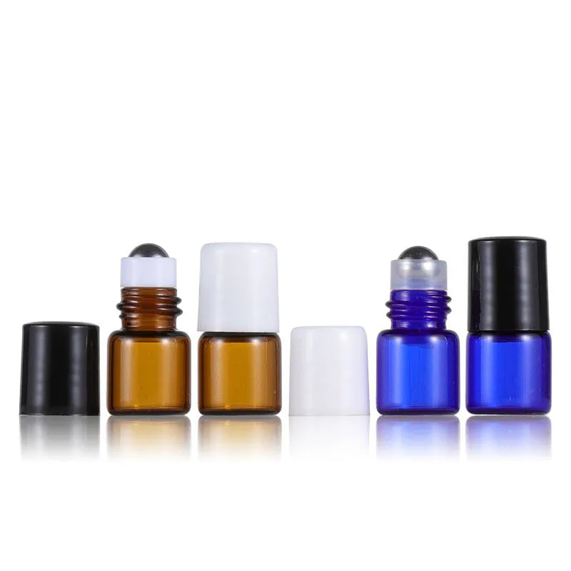 10ml Roll on Bottle with Gold Lid Frosted Glass Perfume Bottles Roller Bottle with White Lid