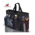 Black Mesh Beach Bag Large Toy Bag Sand-Proof Lightweight Portable Shoulder Handbag Beach Tote Bag