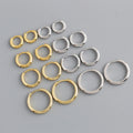Fashion Round Glossy Hoop Earrings 18k Gold 925 Sterling Silver Simple Huggie Hoop Earring