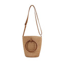 Hot Selling Wooden Handle Women Straw Bag Female Summer Beach Handbag