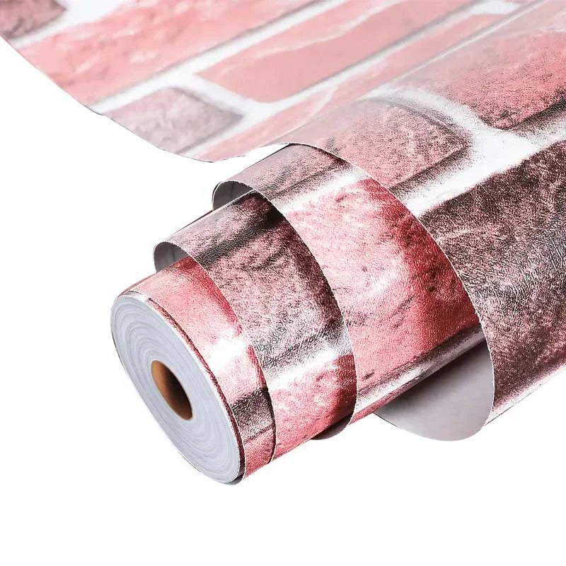 Diy Self Adhesive 3d Brick Pvc Wallpaper Vinyl Wallcovering Home Bedroom Livingroom Decoration 0.45*10m Peel and Stick Wallpaper