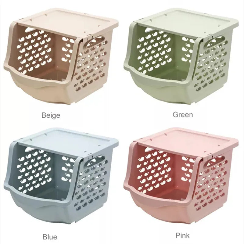 NFS2022 Multi-purpose Stackable Vegetables Fruits Storage Bins PP Plastic Storage Basket Organizer