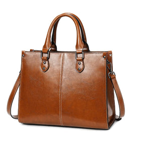 WESTAL Vintage Top Grade Oil Wax Leather Handbags Shoulder Crossbody Bag Genuine Leather Tote Handbag Women