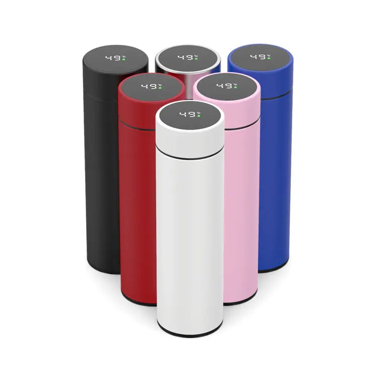 500ML Double Wall Matraz Aislado De Acero Inoxidable Con Pantalla De Temperatura Customized Logo Business Vacuum Water Bottles MegaBDM