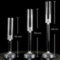 3 Pcs Crystal Candle Holders Acrylic Candlestick Road Lead Candelabra Centerpieces Wedding Props Christmas Table Desk Decoration