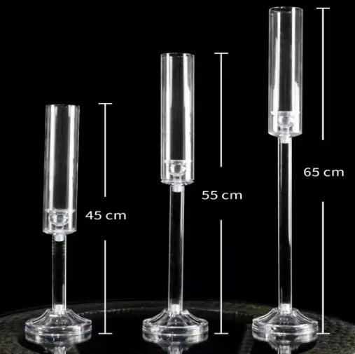 3 Pcs Crystal Candle Holders Acrylic Candlestick Road Lead Candelabra Centerpieces Wedding Props Christmas Table Desk Decoration